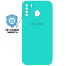 Capa para Samsung Galaxy A21 - Case Emborrachada Protector Azul Claro